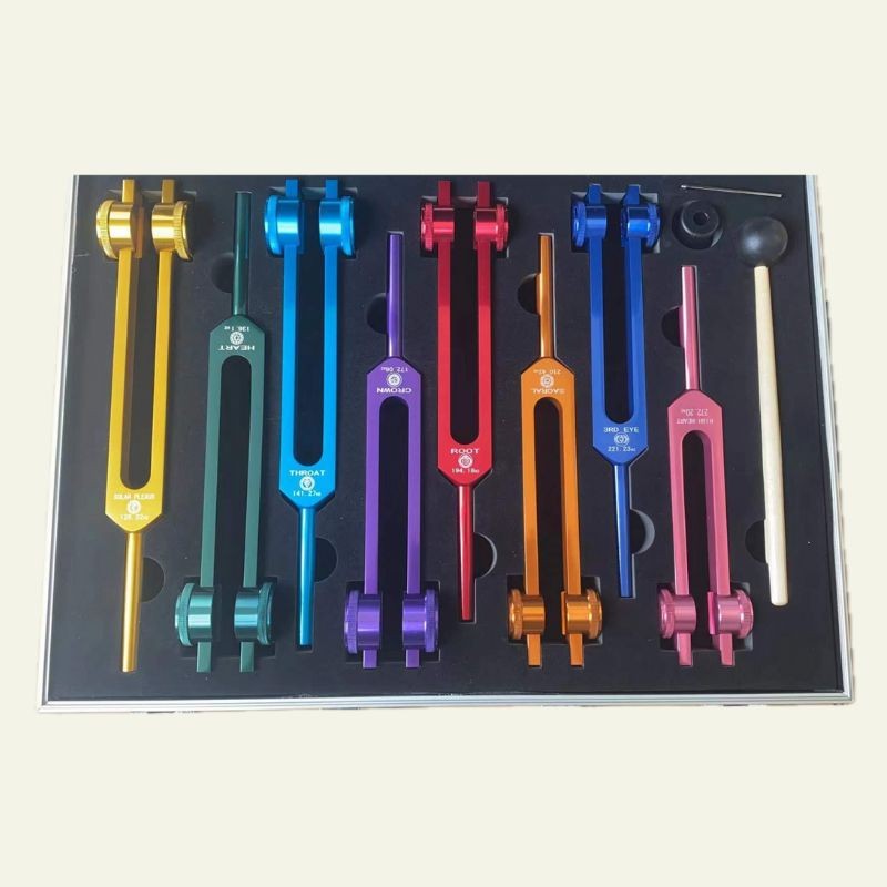 7 Chakras Weighted Tuning Forks set for Healing Treatments