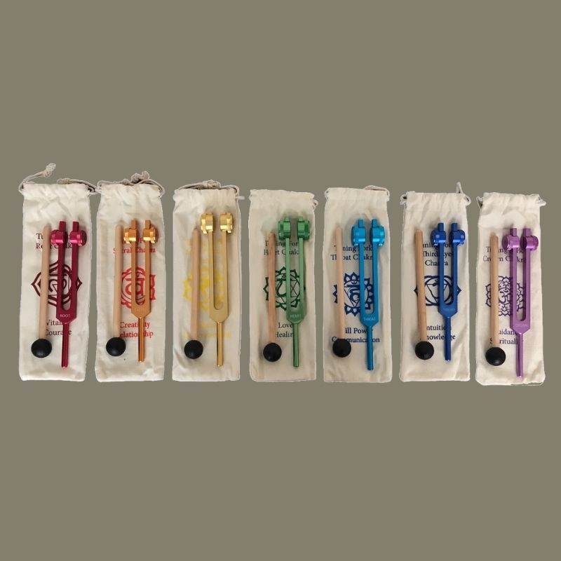 7 Chakras Weighted Tuning Forks Set Coloured