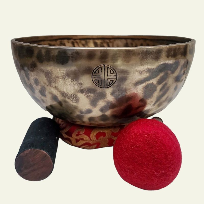 Full Moon Singing Bowl, Hand Beaten, Antique Finishing, Note A 168 Hz
