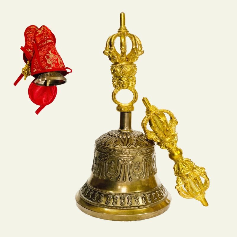 Bell and Dorje Vajra, Bronze, Golden Finishing