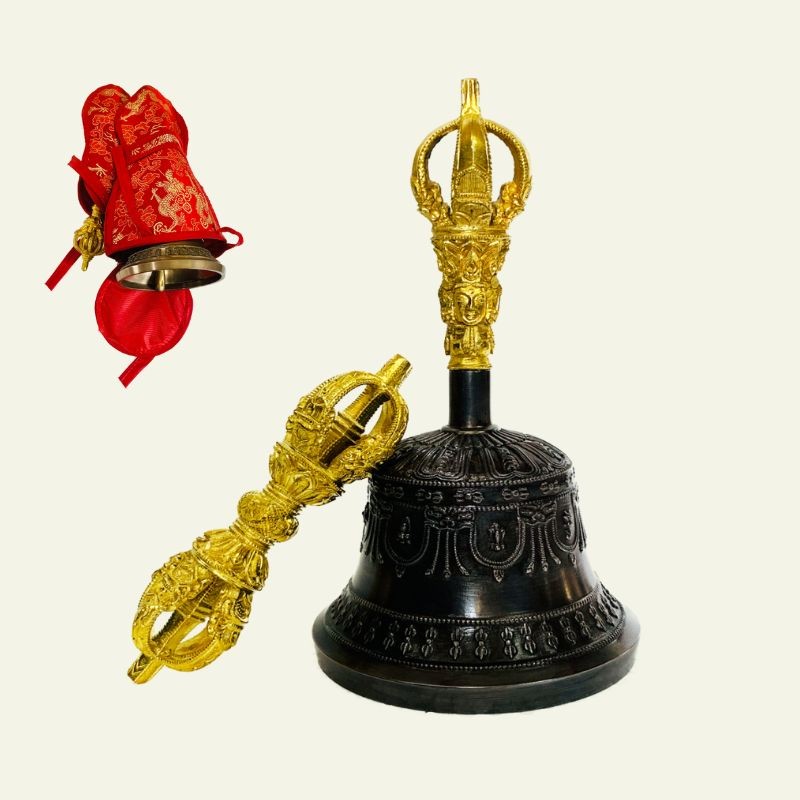 Bell and Dorje Vajra, Black Antique Finishing
