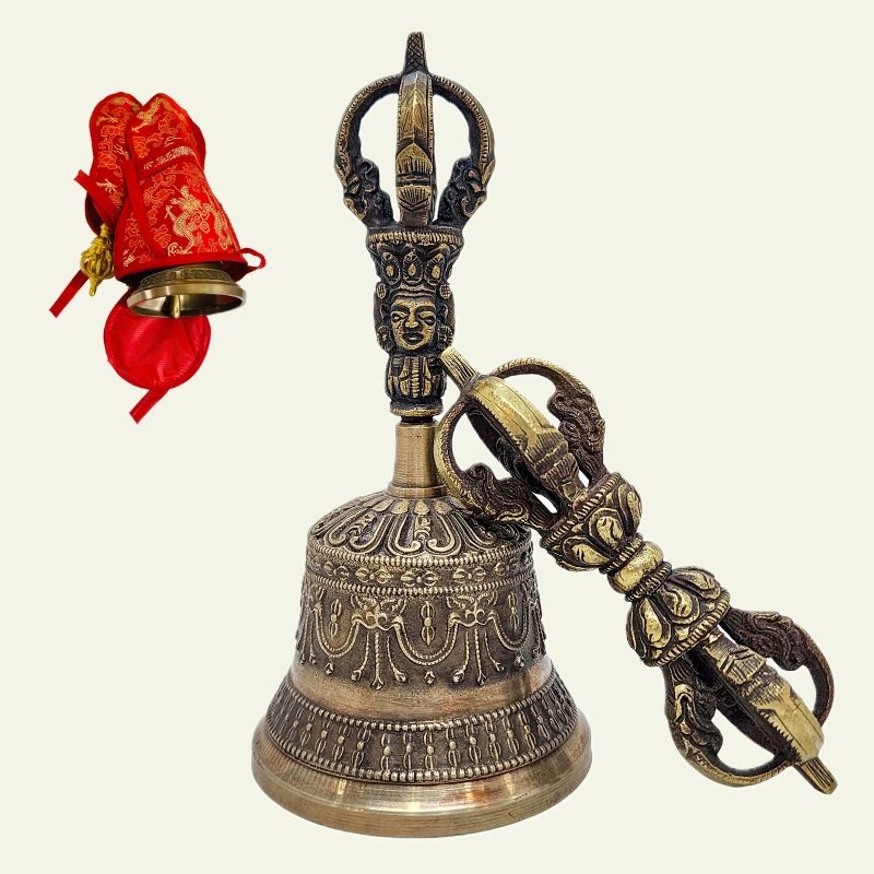 Bell and Dorje, Antique Finishing with Cover HME-BD-03