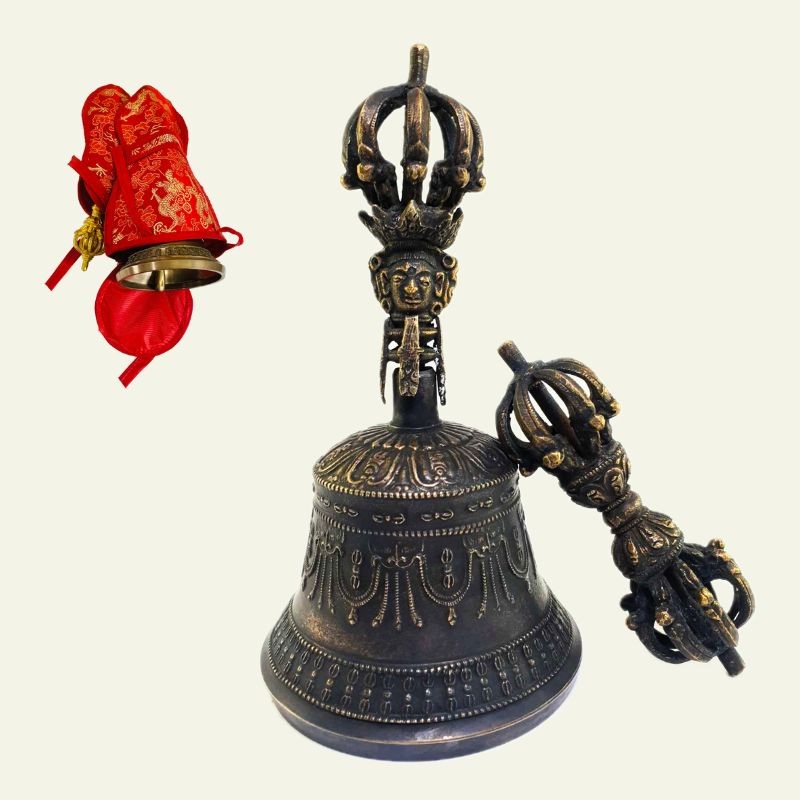 Bell and Dorje, Antique Finishing with Cover HME-BD-04