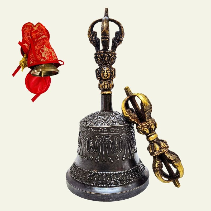 Bell and Dorje, Antique Finishing with Cover HME-BD-06